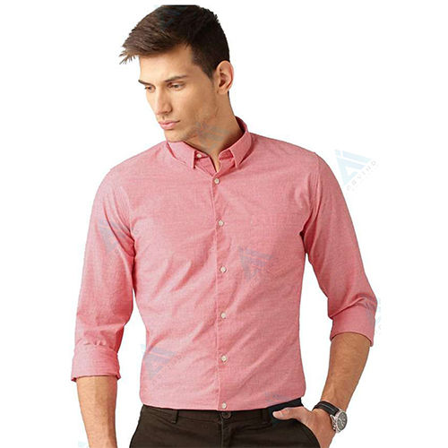 Pink Men Plain Shirts