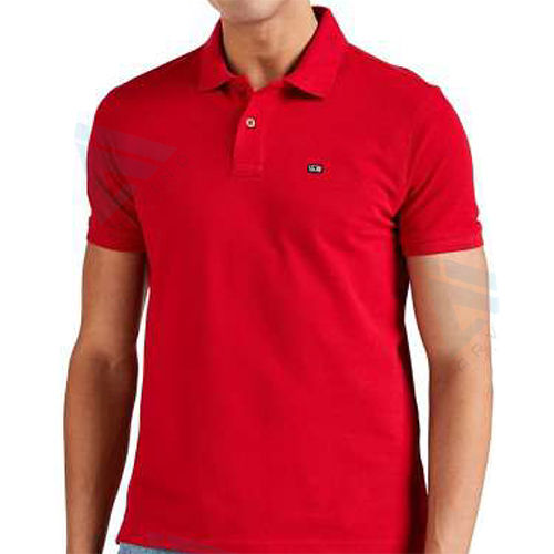 Mens Collar Neck Red T-Shirts Gender: Male