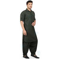 Washable Mens Black Pathani Kurta Set