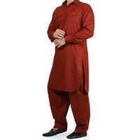 Mens Plain Pathani Kurta Set