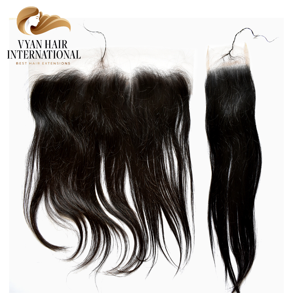 Weft Human Hair Bundles With Lace Closure Lace Frontal Vietnamese Straight Raw Hair Vendors