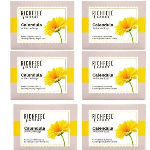 Bar Richfeel Naturals Calendula Anti Acne Soap - (Pack Of 6)