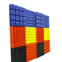 Acoustic Foam Sheet - Rectangular 3x6 Feet | Light Weight Pu Foam, 2 Inch Thickness, Multicolor Lined Texture, Nrc 0.8 Sound Absorption