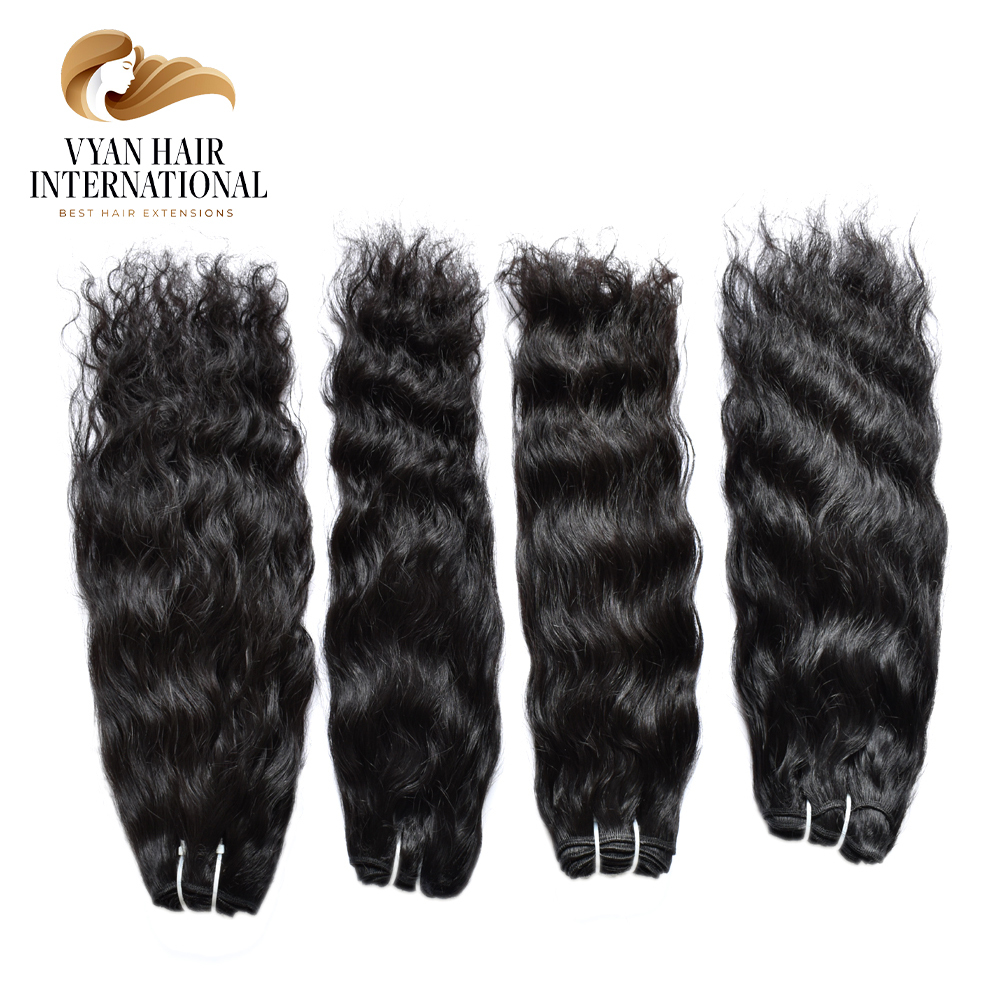 Natural Wholesale Raw Indian Wavy And Curly Hair Double Drawn Unprocessed Temple Virgin Human Hair Vendor