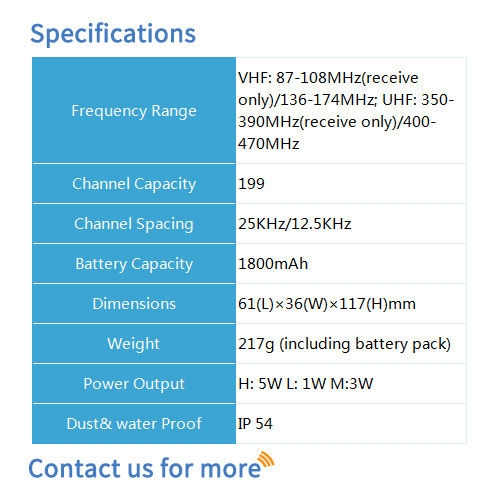 BF-5111UV Dual Band Analog Radio