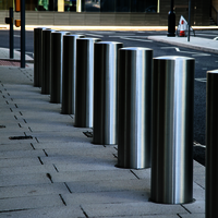 Steel Road Bollard - Stainless Steel, 1 Meter Height, Silver Color | Suitable For Airports, Hotels, Schools, Polished Finish, Non-remote Alarm