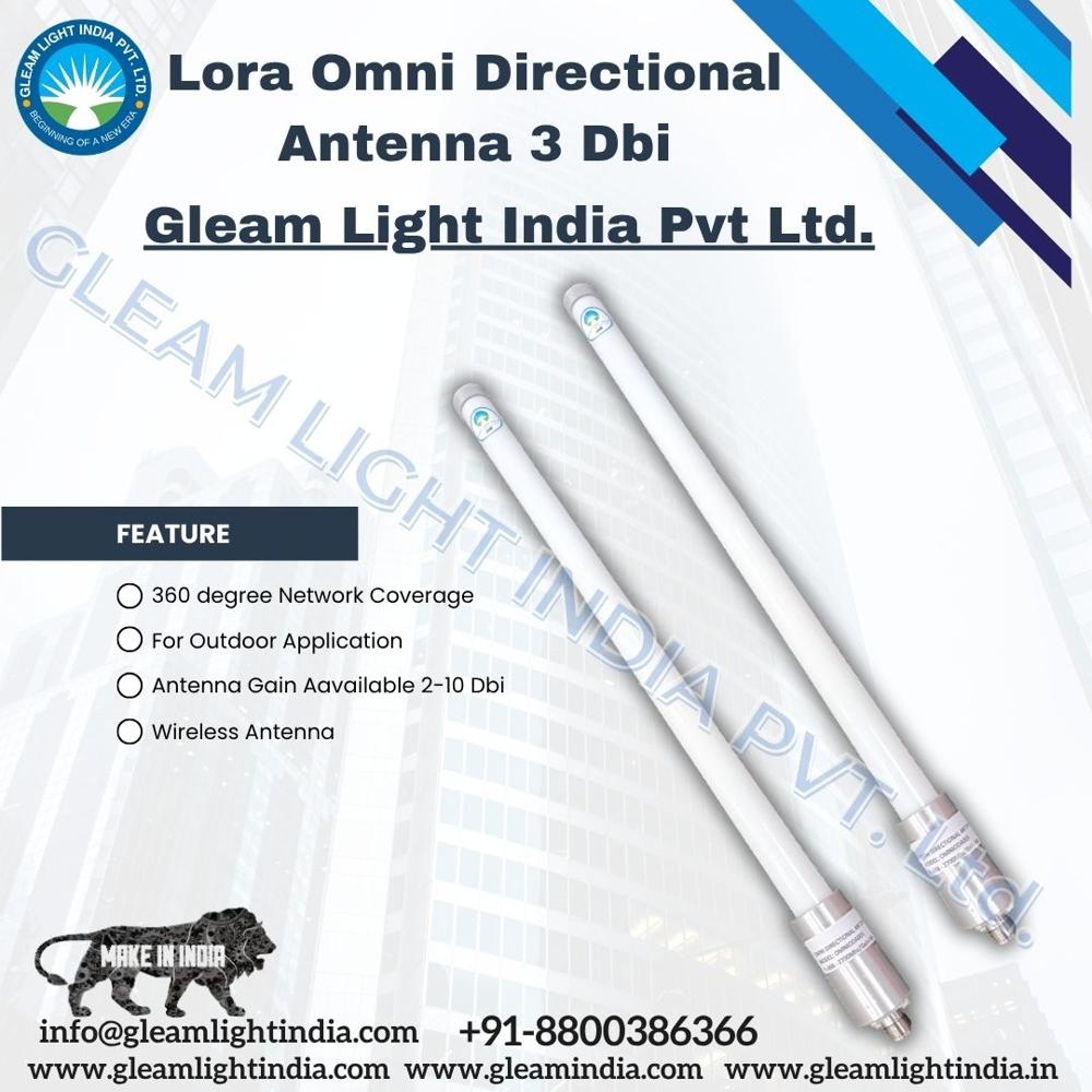 Lora Omni Directional Antenna 3 dBi - Fiberglass, 250 mm Height, White Color | Durable UV Stable, Weatherproof Outdoor Operation, Long Range Coverage
