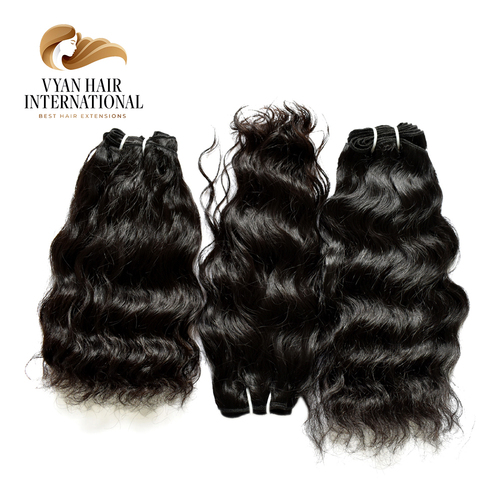 Wholesale Natural Wavy Hair Extension 100% Human Hair Indian Bundles Raw Virgin Unprocessed Hair Extensions