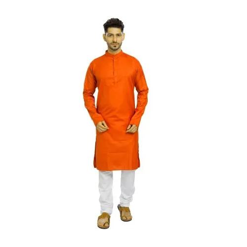 Mens Orange Kurta Pajama