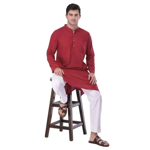 Indian Mens Maroon Kurta Pajama