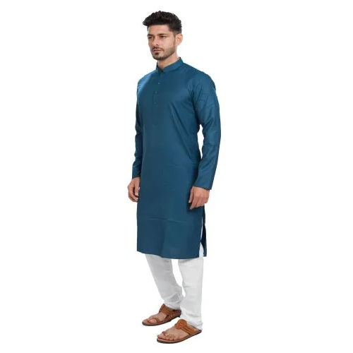 Indian Mens Plain Cotton Kurta Pajama