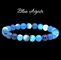 Blue Agate Bracelet - Shape: Round