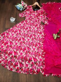 Solid Butti Fox Georgette With Nazneen Dupatta