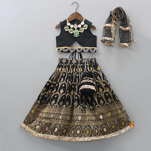 Buy Black Ethnic Wear Sets for Girls by Trivety Online | Ajio.com