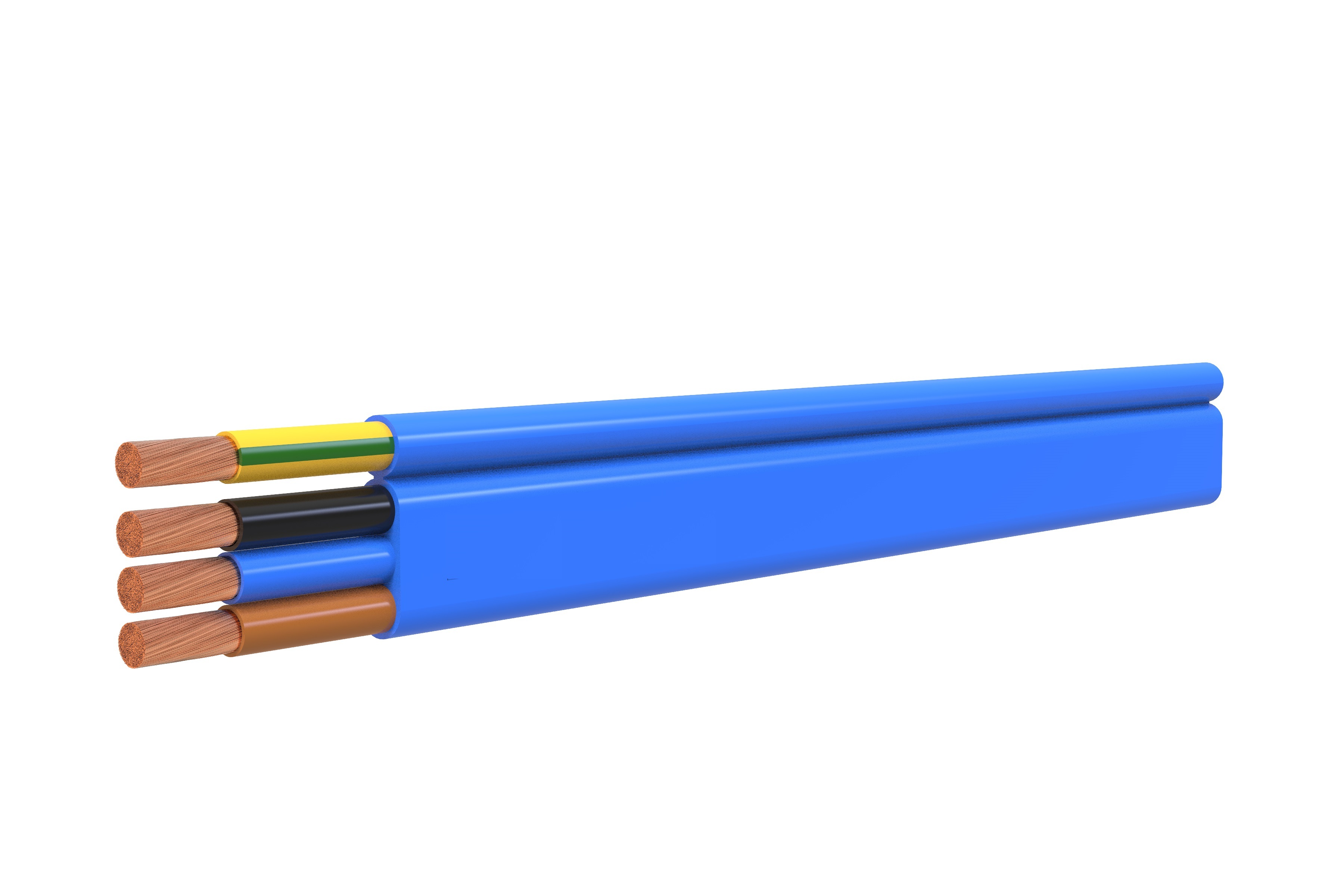 AWG EPDM Rubber 3 And 4 Core Flat Cable