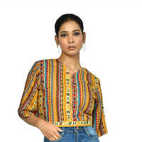 Ladies Printed Casual Top - Cotton Blend , Custom Size Available , Vibrant Summer Colors , Various Chic Patterns , Flattering Necklines and Sleeve Lengths