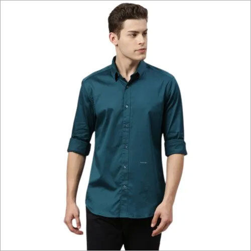 Mens Plain Satin Shirt