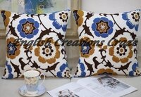 Embroidered Pillow Covers - Durable Cotton Blend, Elegant Floral Patterns In Various Colors