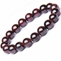 Garnet Bracelet - Natural Polished Round Gemstone, Adjustable Free Size, Red Color | Handmade Charm Jewelry For Chakra Healing