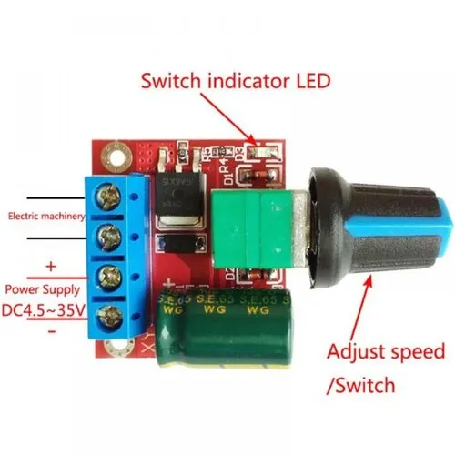 3V 6V 12V 24V 35V PWM 5A DC Motor Speed Regulator