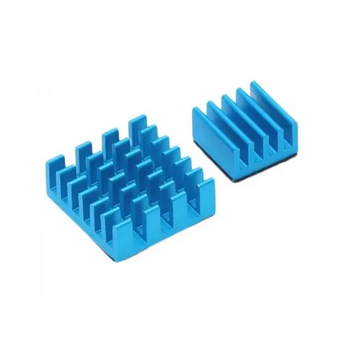 Set of Blue Aluminum Heatsink for Raspberry Pi