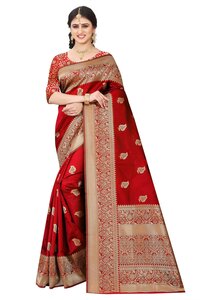 Women Heavy Banarasi Kanchipuram Jacquard Saree