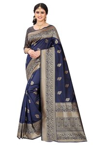 Women Heavy Banarasi Kanchipuram Jacquard Saree