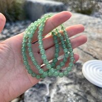 Green Aventurine Adjustable Bracelet - Handmade Natural Polished Gemstone Jewelry | Free Size, Round Shape, Healing And Chakra Crystal