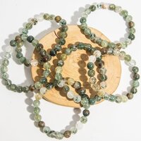 Green Garden Adjustable Bracelet - Free Size Round Green Polished Gemstone | Handmade Healing Chakra Charm Jewelry, Customizable Design