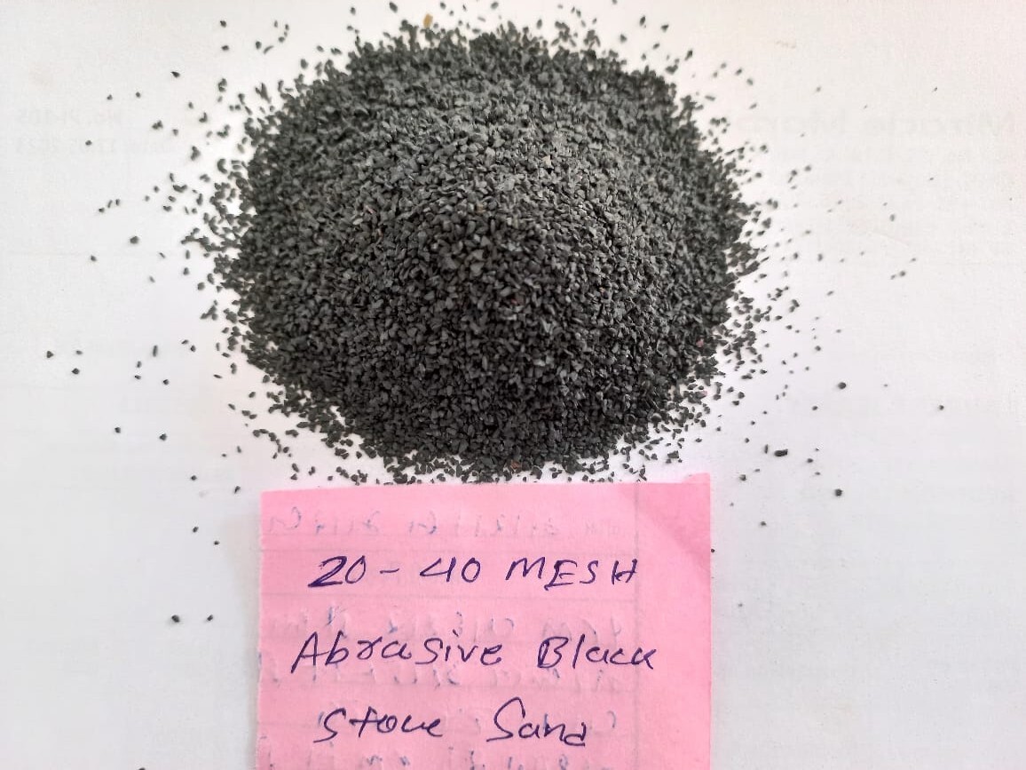 30-60 mesh high hardness stone black color stone grit and sand for abrasive water jet cutting sand sand blasting alternative