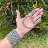 Labradorite Adjustable Bracelet - Brilliant Blue Round Gemstone | Handmade Healing Jewelry, Customizable Free Size