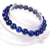 Lapis Lazuli Adjustable Bracelet - Natural Polished Gemstone, Free Size Blue Round Beaded Design | Handmade Healing Charm Jewelry