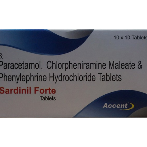 Paracetamol Chlorpheniramine Maleate And Phenylephrine Hydrochloride Tablets