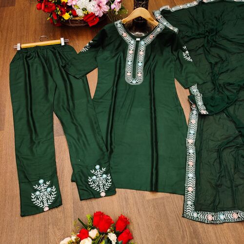 Beautiful Soft Rayon With Embroidery Work Kurti Pent
