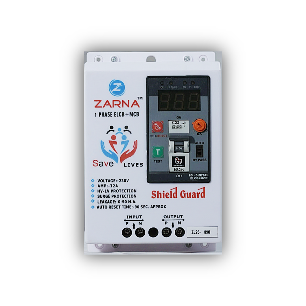 Single Phase Digital Elcb-mcb - Color: White