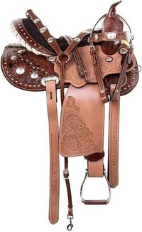 High Quality Western Saddle with Black Soft Leather Seat