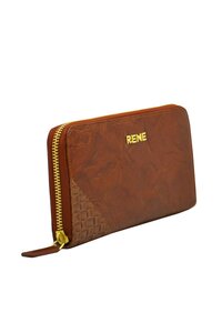 GENUINE LEATHER TAN ZIP AROUND LADIES WALLET