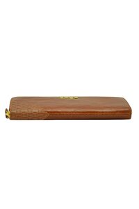 GENUINE LEATHER TAN ZIP AROUND LADIES WALLET