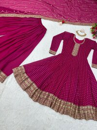 Looking Designer Faux Georgette With Sequence work Anarkali Suit