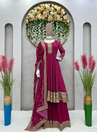 Looking Designer Faux Georgette With Sequence work Anarkali Suit