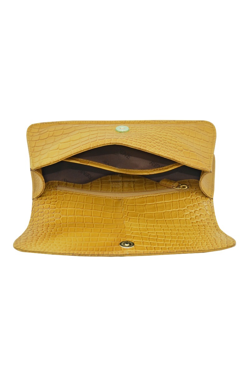 Genuine leather Lt. Mint / Cream-Olive zip around ladies wallet