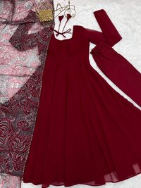 Pure Soft Fox Georgette Organja Silk Fully Flair Anarkali With Pent Set