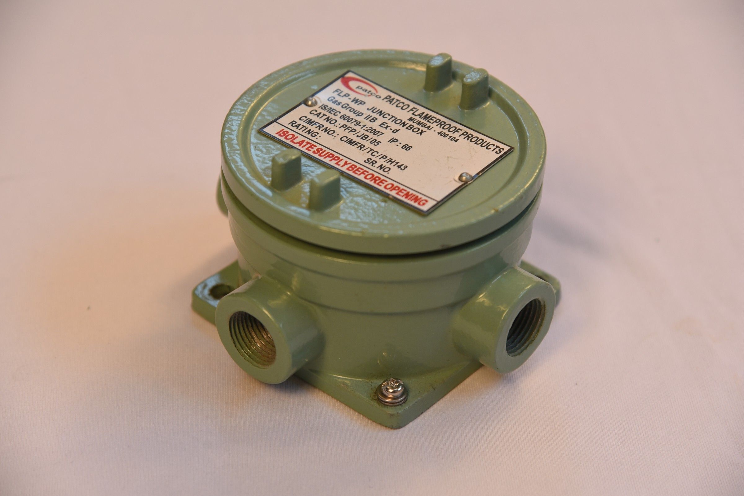 FLAMEPROOF JUNCTION BOX 75 X 75 MM