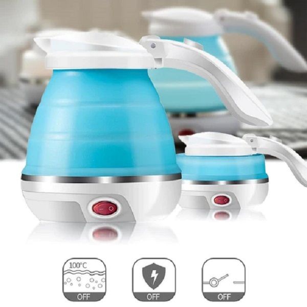 Silicone Foldable Electric Water Kettle Camping Boiler