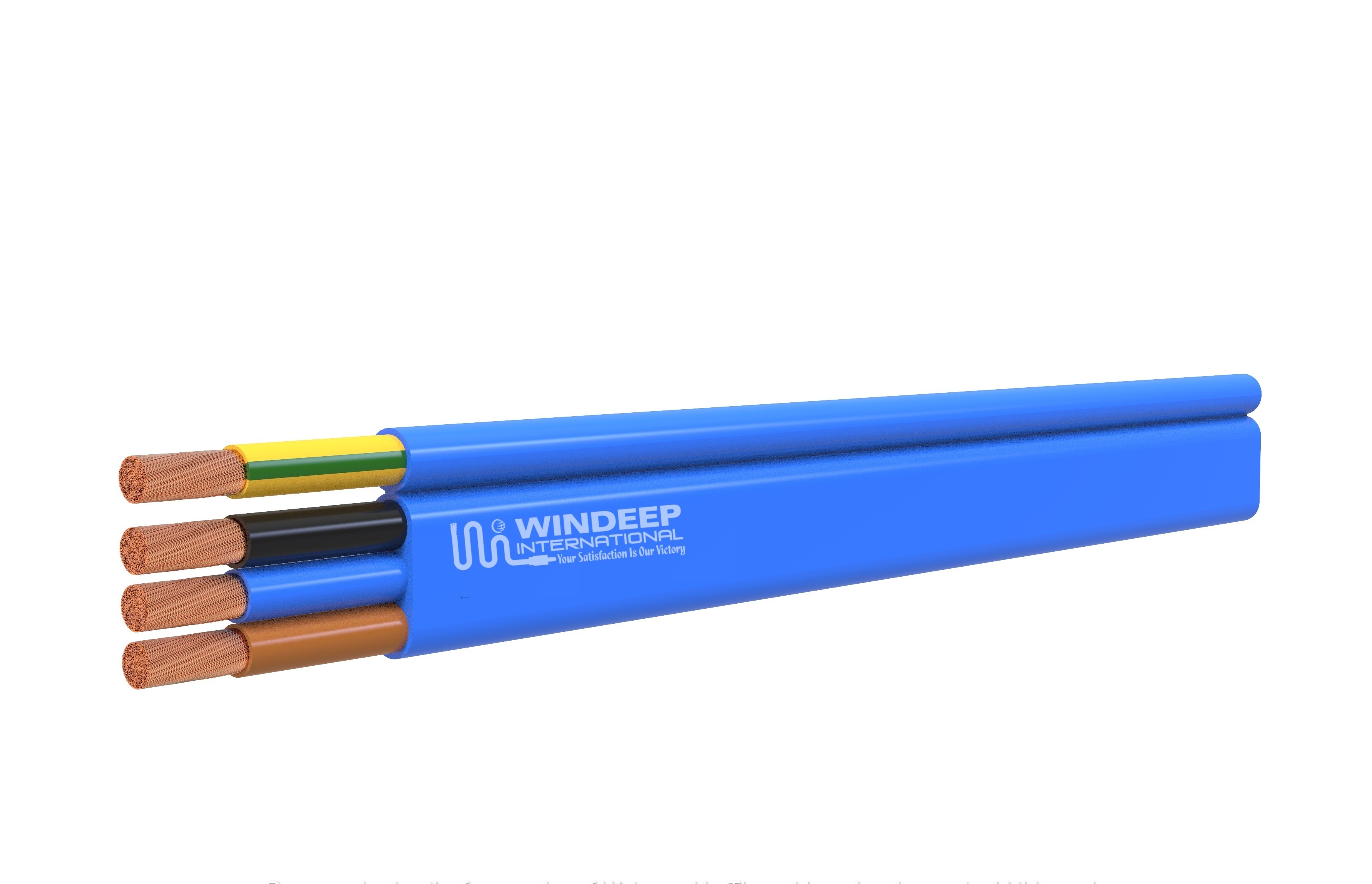 AWG EPDM Rubber 3 And 4 Core Flat Cable