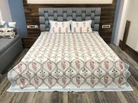 Hand Block Printed Cotton Quilt - 90x108 Inch, Quilted Winter Home DÃ©cor Gift with Festive Patterns