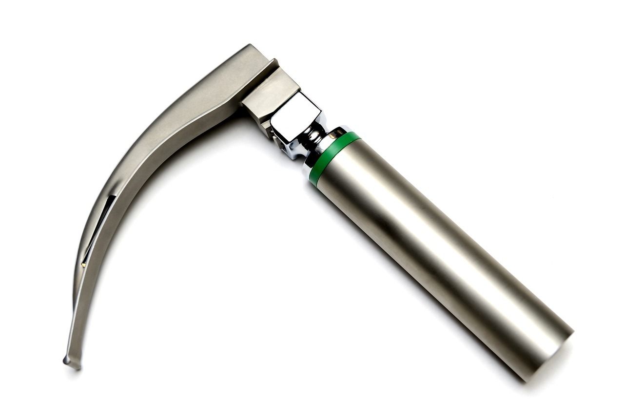 Fiber optic laryngoscope set Macintosh with handle