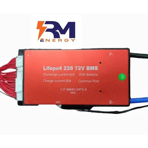 Lifepo4 BMS 23S 72V 60A Common Port With Balance Lithium Battery