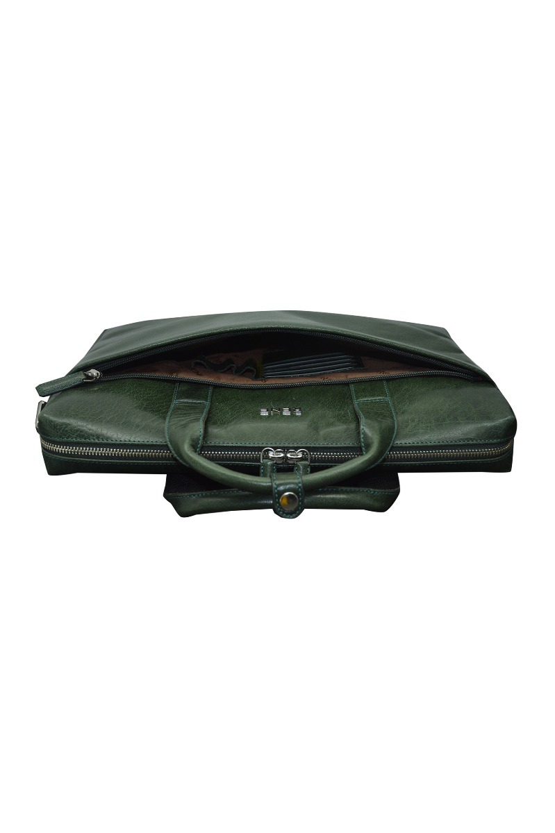 GENUINE LEATHER BOTTLE GREEN PROFESSIONAL BAG