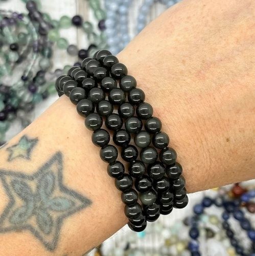 Silver Obsidian Bracelet